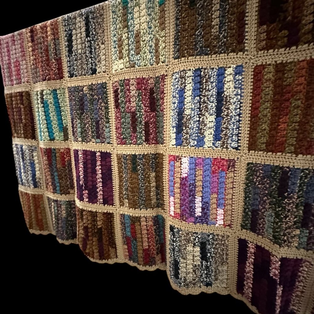 New, unused Handmade Crocheted Patchwork Throw Blanket - Picture 13 of 13
